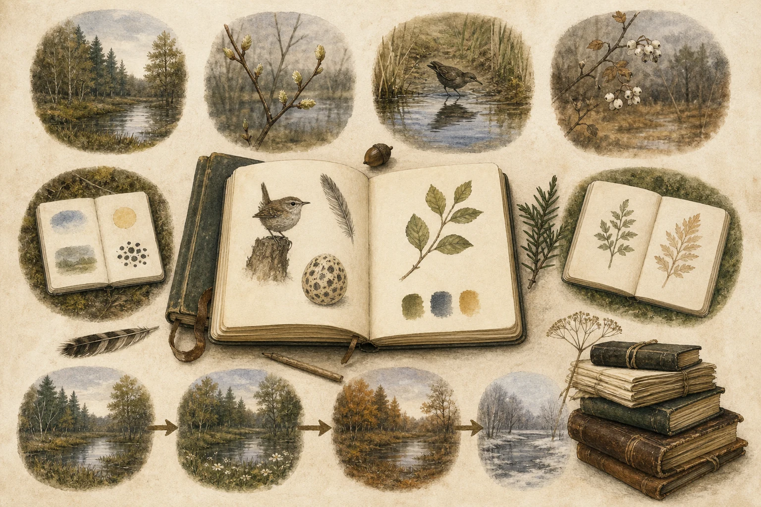 Text-free illustrated field protocol for “Keeping a field journal”; the article points are listed below.