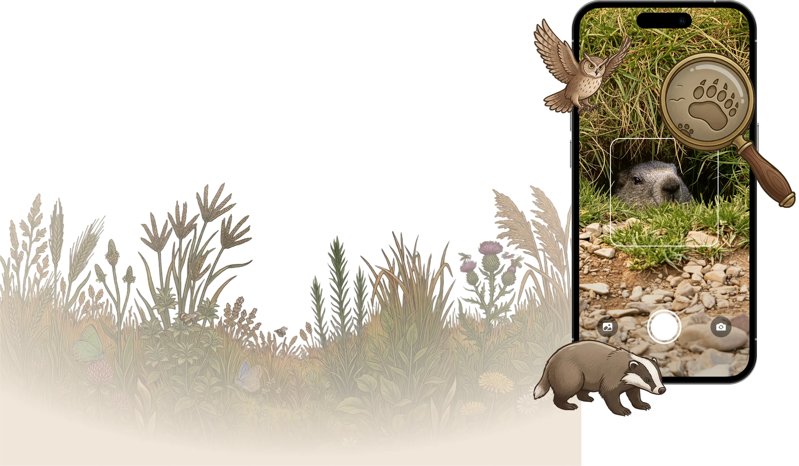 Fauna app scanning wildlife in nature